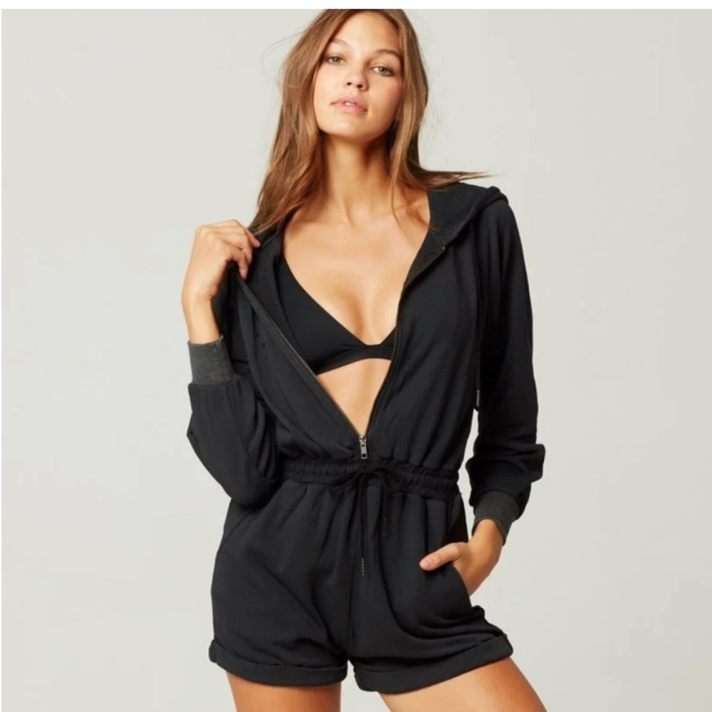 LSpace Stay Cool romper in dark grey / black size M